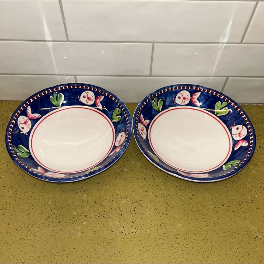 Vietri Melamine Campagna Pesce Pasta   Spaghetti Soup Salad Bowl Italy BPA Free